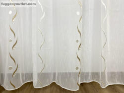 fuggonyoutlet Voile, Roshan, fehér alapon mogyoró, 300x175 cm
