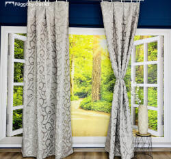 fuggonyoutlet Sötétítő, Kacskaringó, Selyem Galamb szürke, 140x250 cm, 2db-os csomag