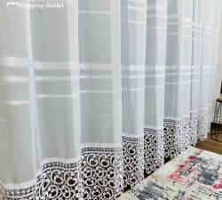 fuggonyoutlet Csipkés, fehér csíkos, 300x165 cm