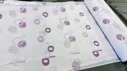 fuggonyoutlet Méteráru, Karikás, Voile, fehèr alapon lila, 280 cm magas