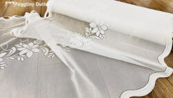 fuggonyoutlet Méteráru, Ibolya, Vitrázs Függöny, fehér 60 cm