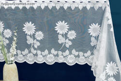 fuggonyoutlet Méteráru, Vitrázs Függöny, Zsakar, Napraforgó fehér 80 cm