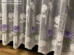 fuggonyoutlet Rózsaszál, fehér lila, 400x250 cm