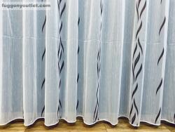 fuggonyoutlet Voile, Azra, fehér alapon barna, 500x180 cm