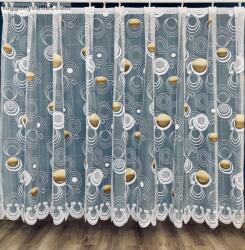 fuggonyoutlet Labdás, fehér alapon barna, 500x175 cm