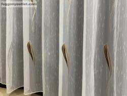 fuggonyoutlet Voile, Seda, fehér alapon barna, 300x260 cm