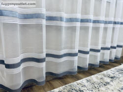 fuggonyoutlet Csíkos2, fehér alapon szürke, 300x155 cm