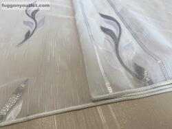 fuggonyoutlet Voile, Halime, fehér alapon szürke, 500x210 cm