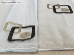 fuggonyoutlet Voile, Christina, fehér alapon csokibarna, 300x260 cm