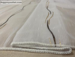 fuggonyoutlet Voile, Elena, fehér alapon barna arany, 300x260 cm