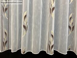 fuggonyoutlet Voile, Halime, fehér alapon barna arany, 200x210 cm
