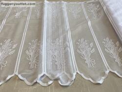 fuggonyoutlet Méteráru, Vitrázs Függöny, Zsakar, Levendulás fehér, 70 cm