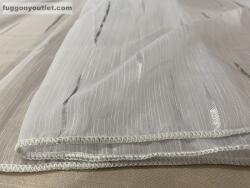 fuggonyoutlet Méteráru, Voile, Pálcikás, fehér alapon szürke, 280 cm