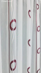 fuggonyoutlet Voile, Halka, fehér alap bordó ezüst, 200x215 cm
