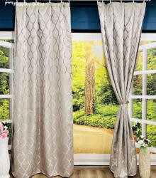 fuggonyoutlet Sötétítő, Rombuszminta, szürke 145x180 cm, 2db-os csomag