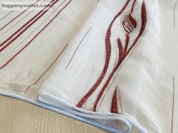 fuggonyoutlet Voile, Agnes, fehér alapon bordó, 300x260 cm