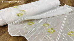 fuggonyoutlet Méteráru, Vitrázs Függöny, voile, zöld virág , 60 cm