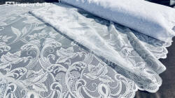 fuggonyoutlet Méteráru, Vitrázs Függöny, Zsakar, Botanik, fehér 84 cm