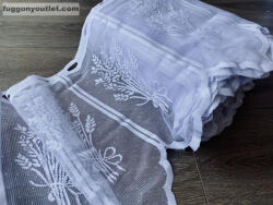 fuggonyoutlet Méteráru, Vitrázs Függöny, Zsakar, Levendula fehér, 35 cm