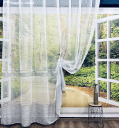 fuggonyoutlet Voile, szürke Szatén Csíkos, 300x250 cm