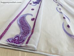 fuggonyoutlet Voile, Hullócsillag, fehér alapon lila, 500x260 cm