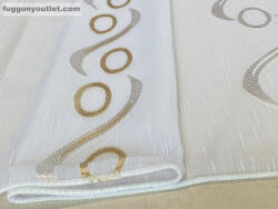fuggonyoutlet Voile, Százalék, fehér alapon arany, 300x260 cm