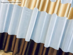 fuggonyoutlet Voile, fehér alapon barna arany krém, 400x260 cm