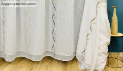 fuggonyoutlet Méteráru, Voile, Roshan, fehér alapon barna, 150 cm