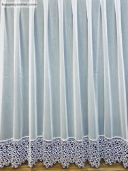 Celen Textil Kft Csipkés Függöny, Sima Voile (jeges fehér, 30 cm Csipke )fehér, 200x250 cm