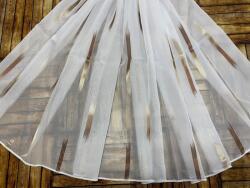 fuggonyoutlet Méteráru, Voile , Parketta, fehér alapon barna, 280 cm Méteráru