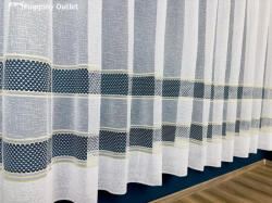 fuggonyoutlet Hálós csíkos, fehér alap, arany soros, 300x250 cm