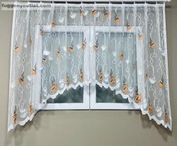 fuggonyoutlet Coffee, panorama, fehér alapon narancs barna, 300x160 cm