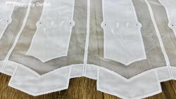 fuggonyoutlet Méteráru, Vitrázs Függöny, voile, hímzett, fehér, 120 cm