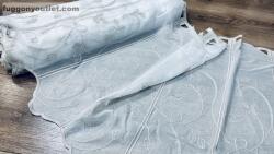 fuggonyoutlet Méteráru, Vitrázs Függöny, voile, barna , 60 cm