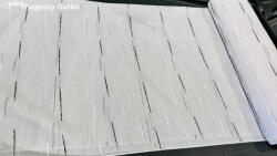 fuggonyoutlet Méteráru, Pálcikás, Voile, fehèr alapon fekete, 280 cm