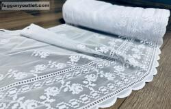 fuggonyoutlet Méteráru, Vitrázs Függöny, örgü, Zsakar, fehér, 43 cm