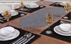 fuggonyoutlet Étkezési alátét szett, Moena, fekete , 7db-os