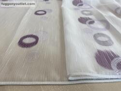 fuggonyoutlet Voile, Karikas, fehér alapon lila, 300x260 cm