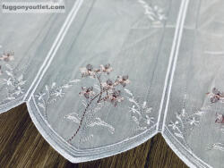 fuggonyoutlet Méteráru, Vitrázs Függöny, Voile, mályva Virágos , 60 cm