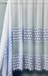 fuggonyoutlet Méterárú, 2 soros csipkés Függöny, jeges fehér, 175 Magas,