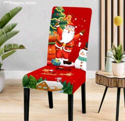  Mikulás karácsonyi székhuzat 6db egy csomagban piros szinben
