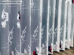 fuggonyoutlet Helga piros fekete, 500x250 cm