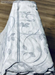 fuggonyoutlet Méteráru, Vitrázs Függöny, Voile, szürke , 60 cm