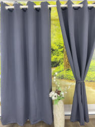 fuggonyoutlet Sötétítő, Blackout, Brielle, Antracit, 140x175 cm, 2db-os csomag