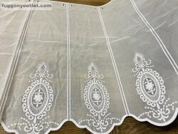 fuggonyoutlet Méteráru, Vitrázs Függöny, Voile Barokk, fehér, 60 cm