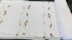 fuggonyoutlet Méteráru, Zelis, Voile, fehèr alapon barna arany, 280 cm