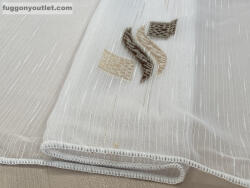 fuggonyoutlet Voile, Zelis, fehér alapon barna arany, 300x260 cm