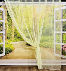 fuggonyoutlet Voile, Organza, zöld, 300x220 cm