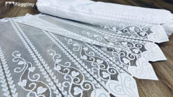 fuggonyoutlet Méteráru, Vitrázs Függöny, Zsakar, Valentin fehér, 120 cm