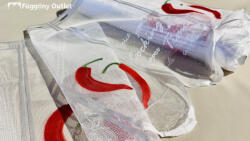 fuggonyoutlet Méteráru, Vitrázs Függöny, Zsakar, paprika, 45 cm